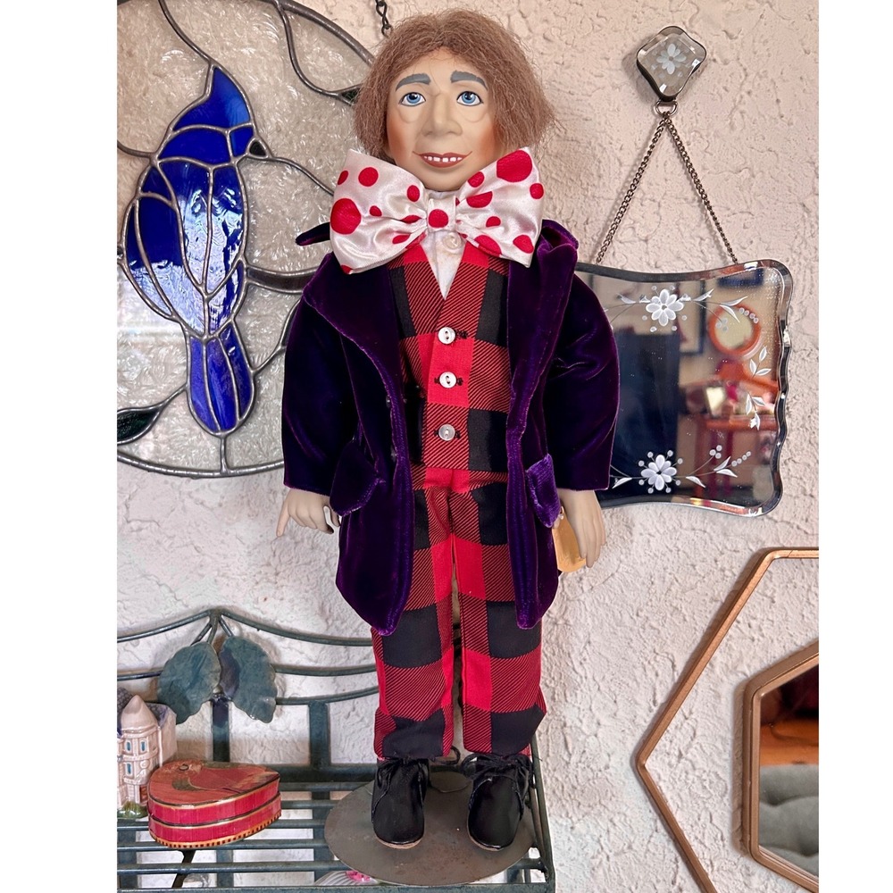 Vintage Dakin Faith Wick Mad Hatter Doll Purple Velvet
